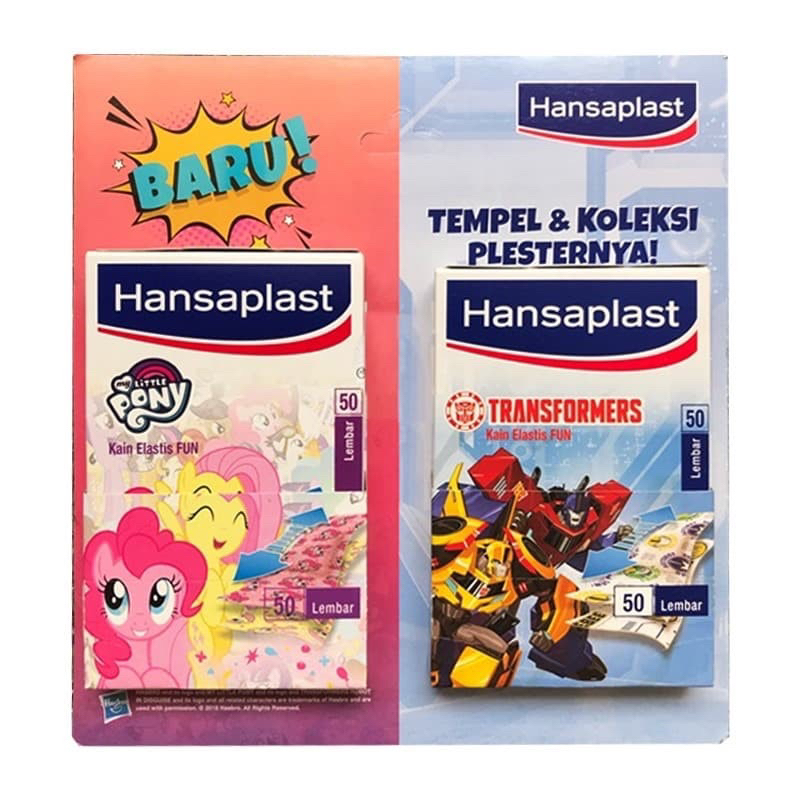 Hansaplast Kain Elastis Fun Krakter Anak Little Pony&Transformer 100 Lembar