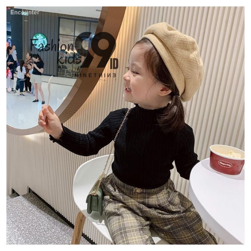 Baju rajut kriwil panjang anak perempuan / Atasan anak perempuan gaya korea umur 1-7 tahun
