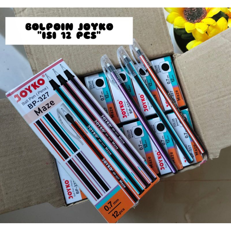 

1 PAK ISI 12 PCS BOLPOIN JOYKO BOLPEN PELANGI PEN RAINBOW GROSIR MURAH