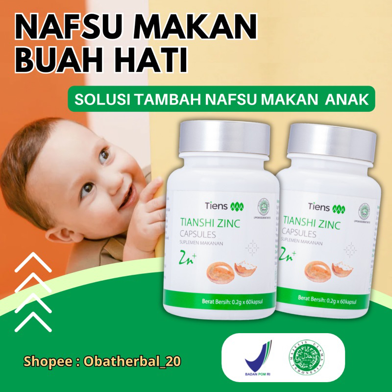Zinc Tiens Suplemen Penambah Nafsu Makan Anak 100% Ampuh Vitamin Pertumbuhan Anak