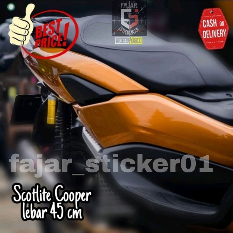 Sticker Scotlite Warna Cooper Glossy Skotlet Motor Coklat Cooper Glossy