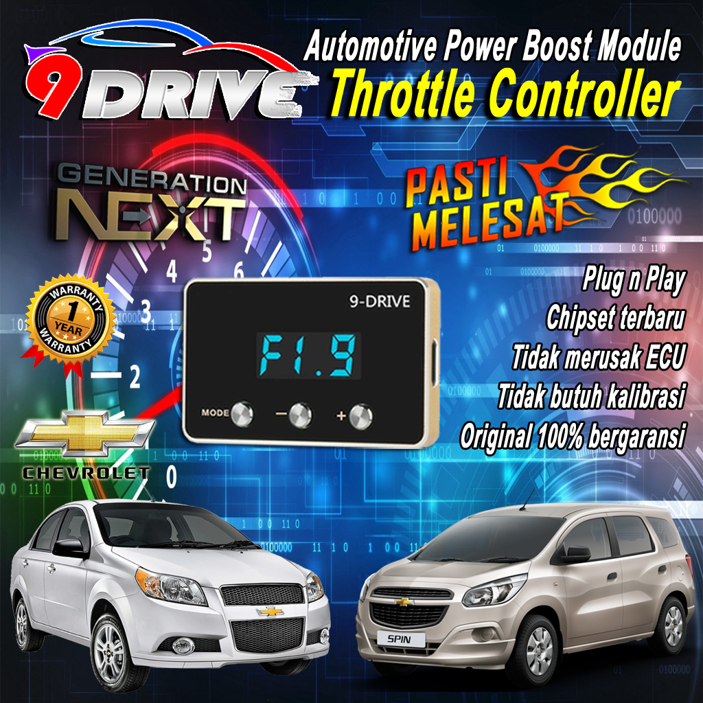 9 DRIVE CHEVROLET THROTTLE CONTROLLER PIGGYBACK CHEVROLET AVEO SPIN Camaro (6th Gen) Fits: 1LS,1LT,1