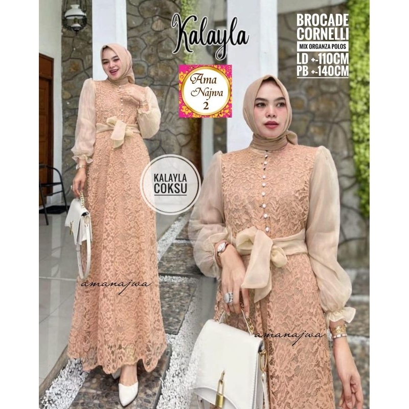 (Restock) Kalayla maxy ORI Amanajwa chana gamis Rabella dress Marian gaun// dress brokat import mura
