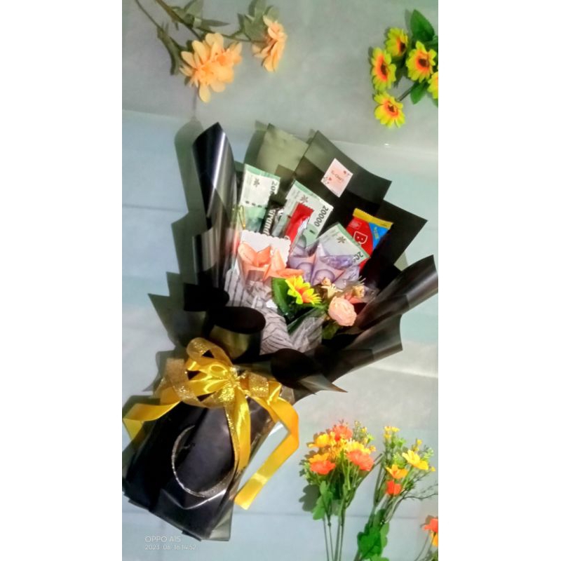 bouquet uang dan snack