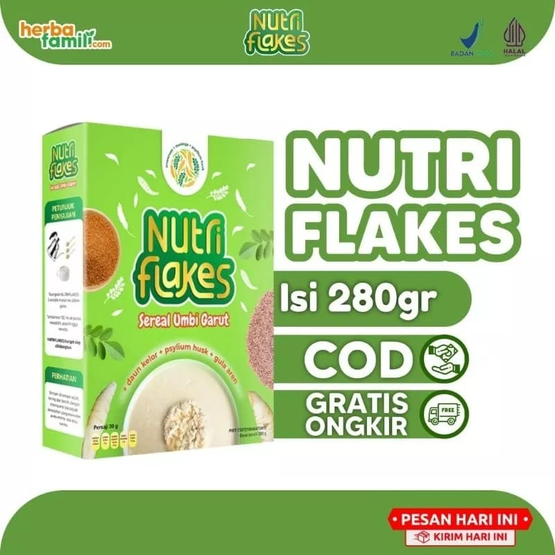 

Nutriflakes Sereal Umbi Garut Asam Lambung - Ampuh Mengatasi Asam Lambung Gerd, Maag 1 Box