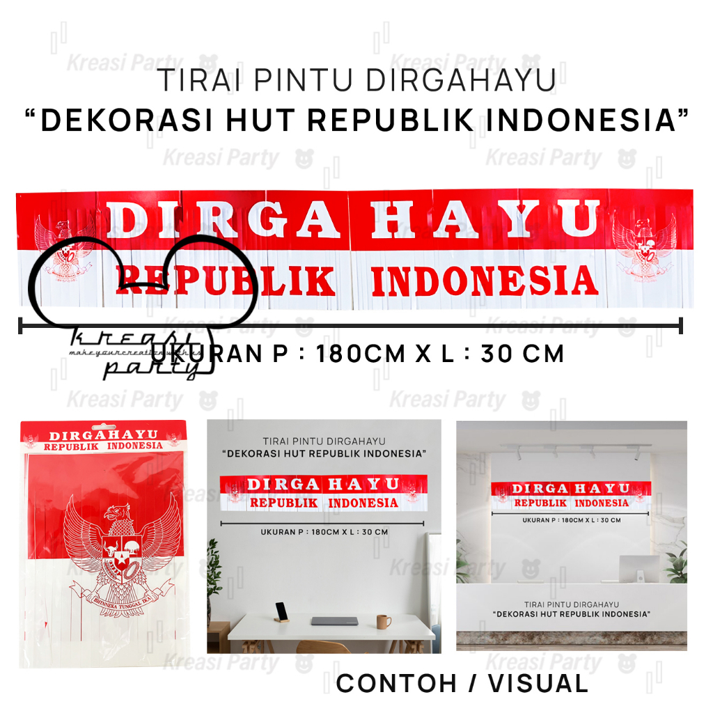 Garland Dirgahayu RI / Hiasan 17 Agustus / Dekorasi HUT RI  / Hiasan HUT RI