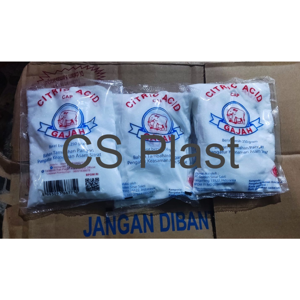 

Citrun Acid Gajah 250gr/Sitrun/Citricacid