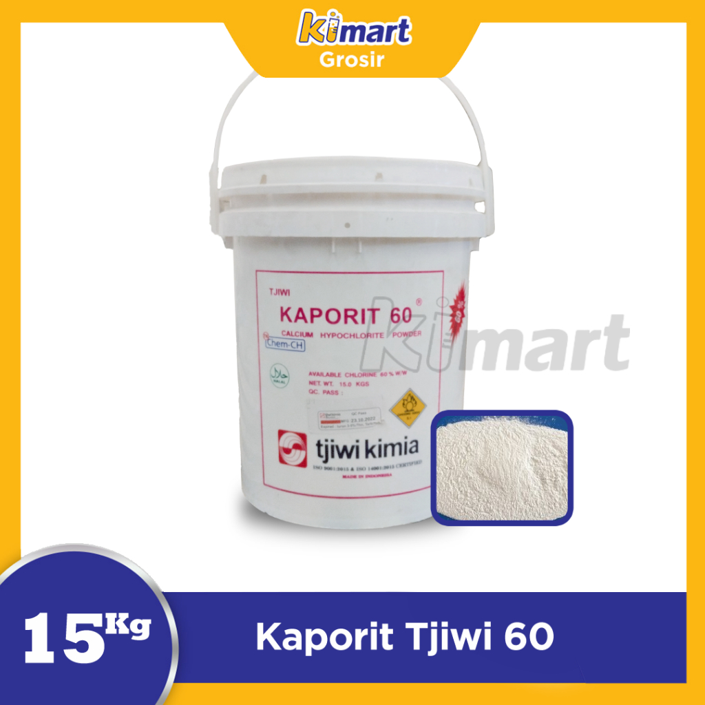 AGEN KAPORIT BUBUK / KAPORIT TJIWI KIMIA 60% @15KG untuk penjernih air kolam renang dan pemutih paka