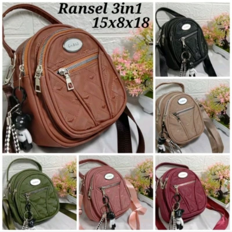 tas ransel wanita cibao mini 3 in 1 res pendek terlaris