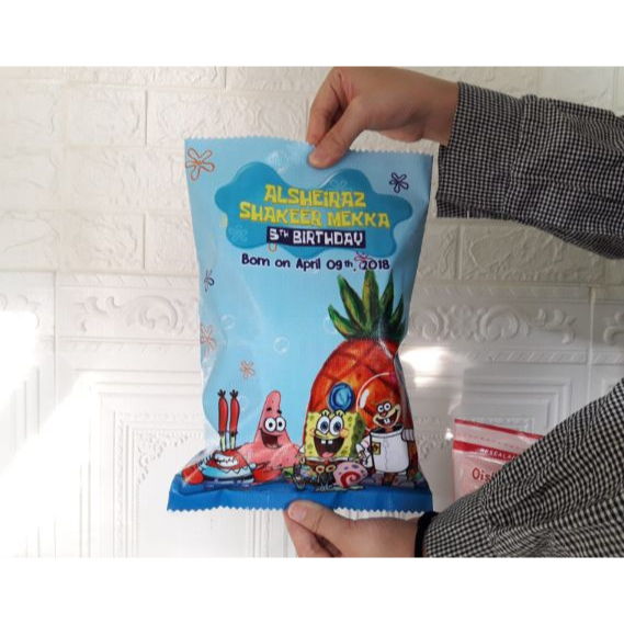 snack bag small spongebob / giant snack spongebob / snack pouch spongebob / giant snack custom spong