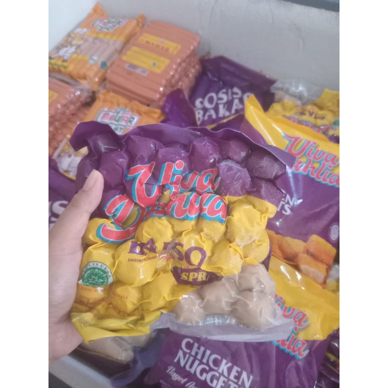 

pentol bakso sapi viva dahlia berat 500 gram/isi perpack 50 biji