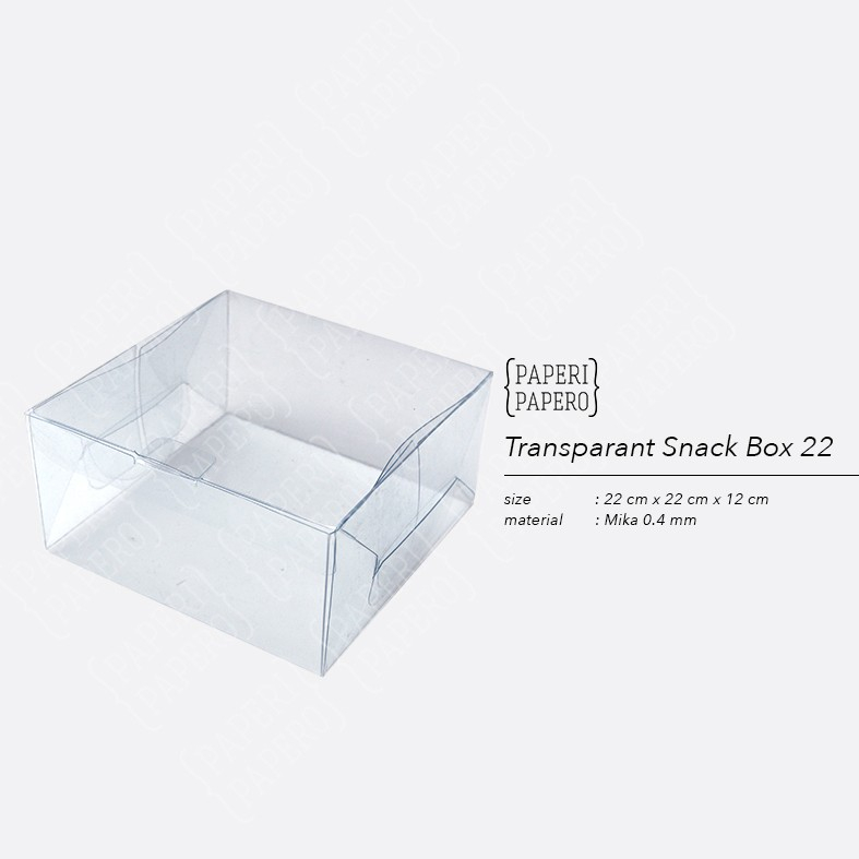 

Transparent Snack Box (22x22x12 cm) - Kotak Bening Mika Transparan (10 pc)