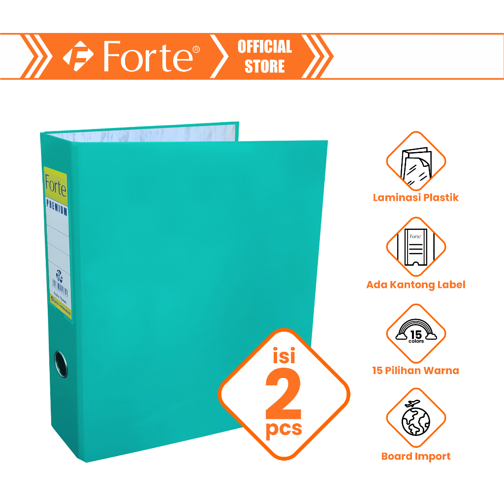

[Forte] [2pcs] Ordner Enduro+ Premium Lever Arch File Folio F4 75mm - Green