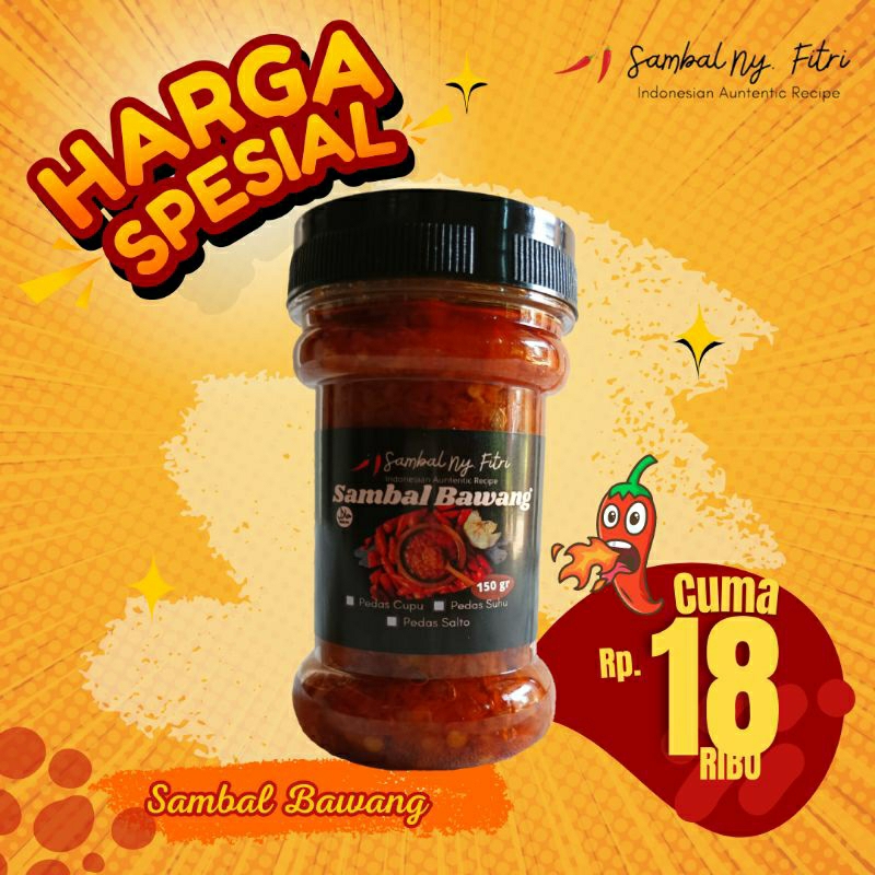 

Sambal bawang 150 gram /sambal bawang kemasan botol plastik