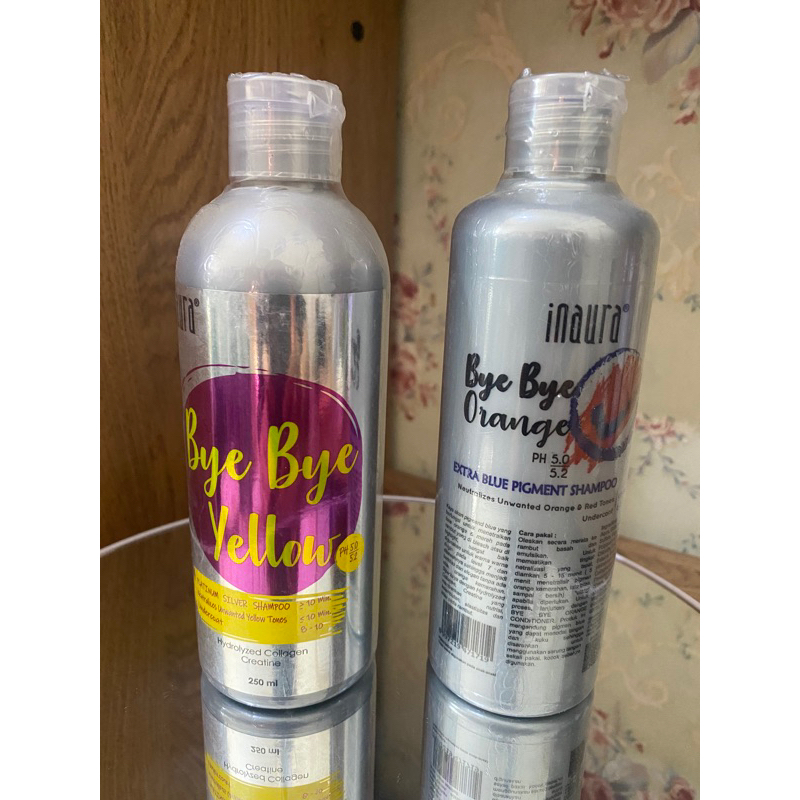 INAURA BYE BYE YELLOW / INAURA BYE BYE ORANGE , SHAMPOO SILVER , SHAMPOO BIRU