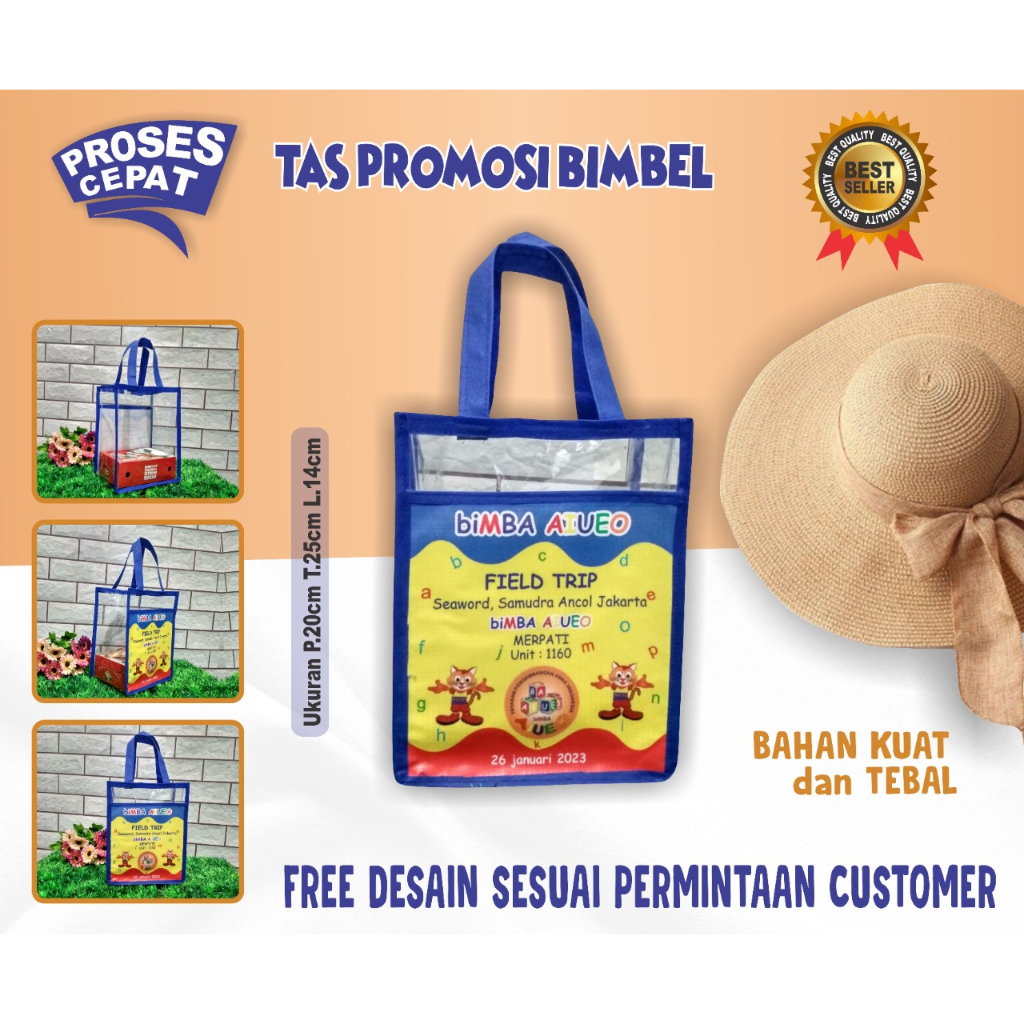 TAS PROMOSI BIMBEL MODEL KANTONG MIKA / TAS SOUVENIR BIMBEL