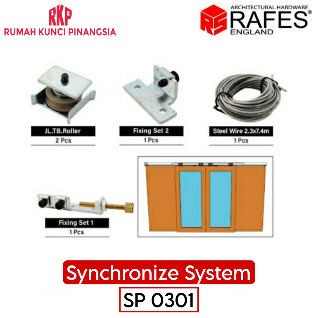 [PAKET] AKSESORIS PINTU GESER SLIDING DOOR ACCESSORIES SYNCHRONIZE RAFES // SP 0301