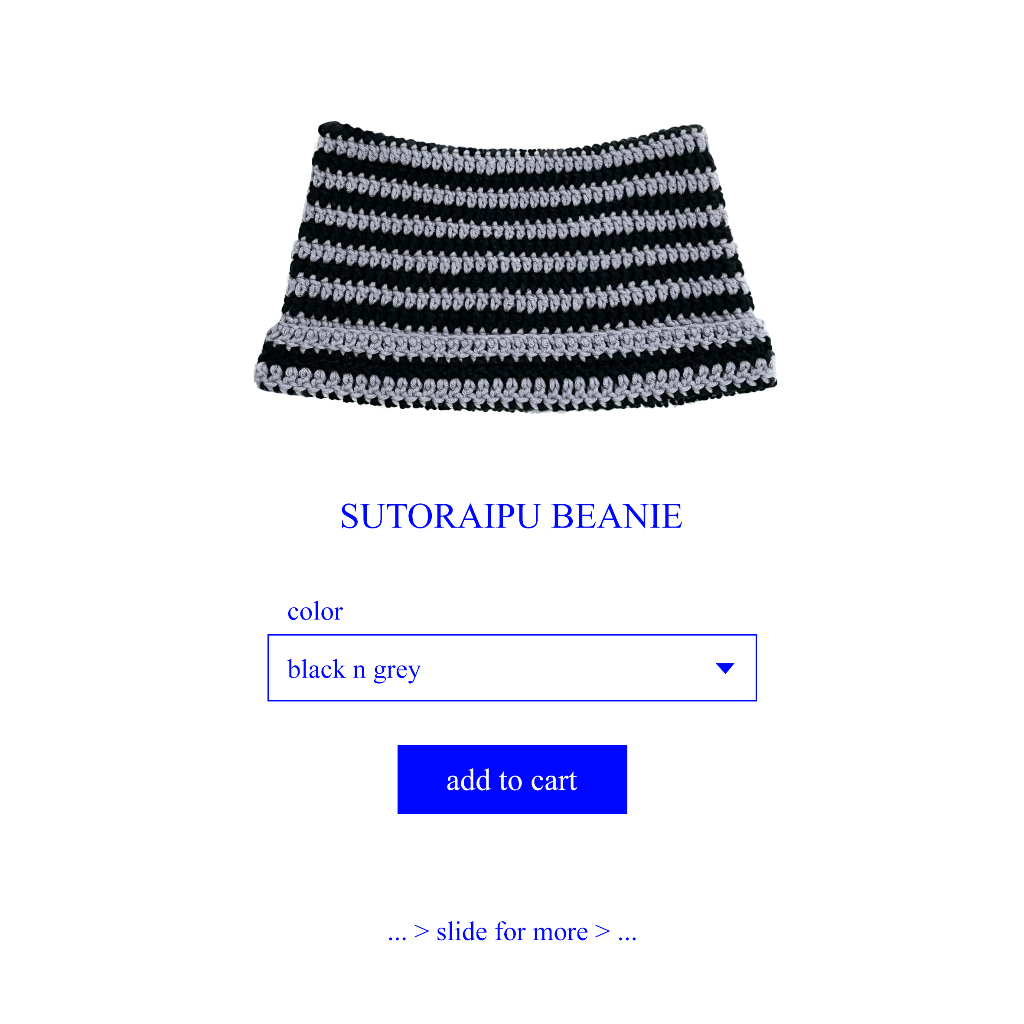 _SUTORAIPU BEANIE BLACK N GRAY_ cute cat ear neko beanie crochet square hat n headband kupluk kuping