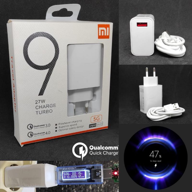 Charger xiaomi micro usb 27w fast charger Pengecas xiaomi micro usb Casan xiaomi 27w Charger xiaomi 27w