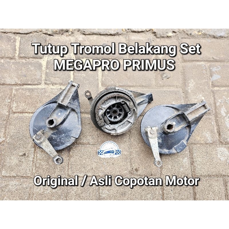 Tutup Tromol Velg Belakang Kampas Rem MEGAPRO PRIMUS Komplit Copotan Motor