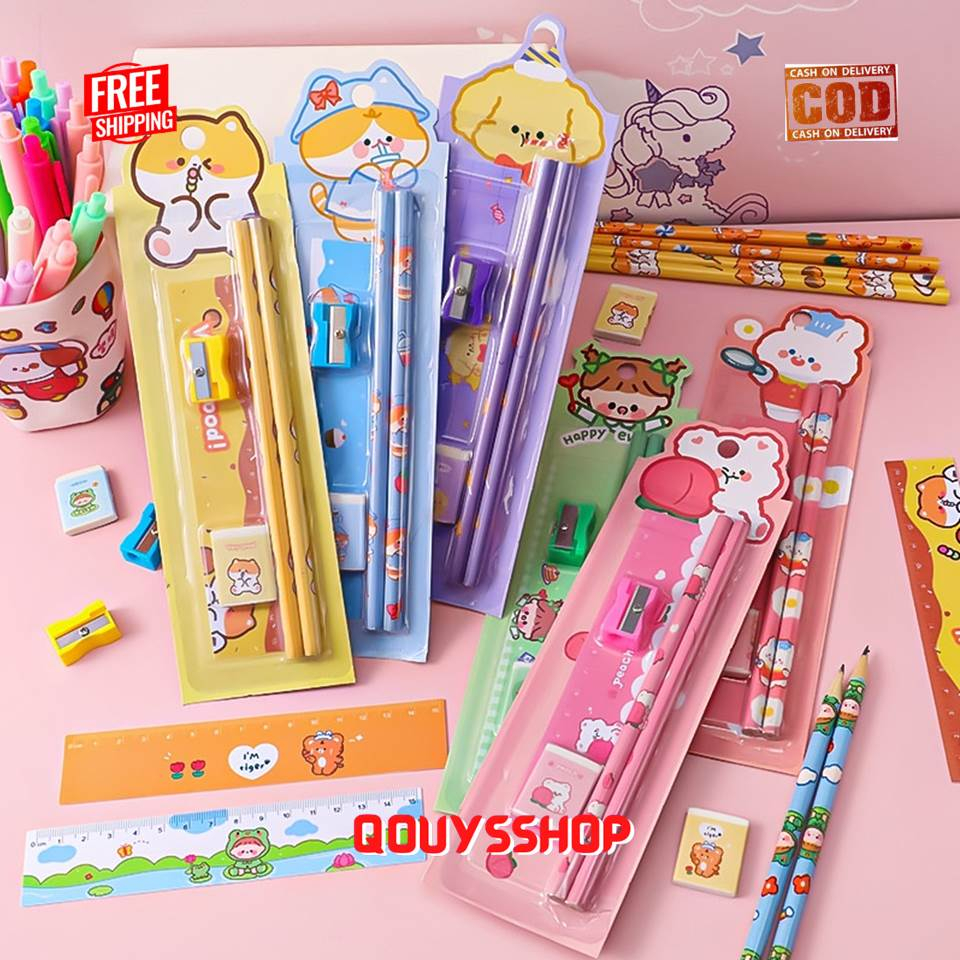 

Pensil Set Alat Tulis Penghapus Penggaris Rautan Perlengkapan Sekolah Dasar