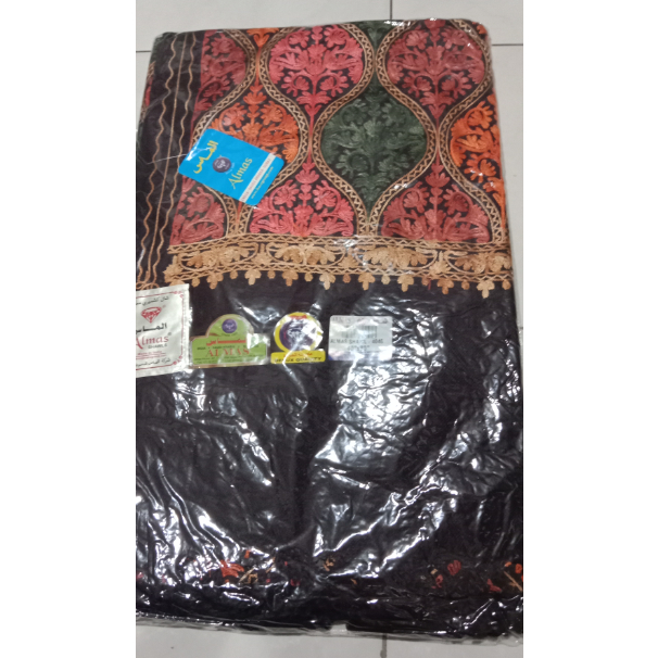 Sorban Premium Kashmiri Bordir Sulam | Shawl Almas 4046 | Variasi Coklat tua