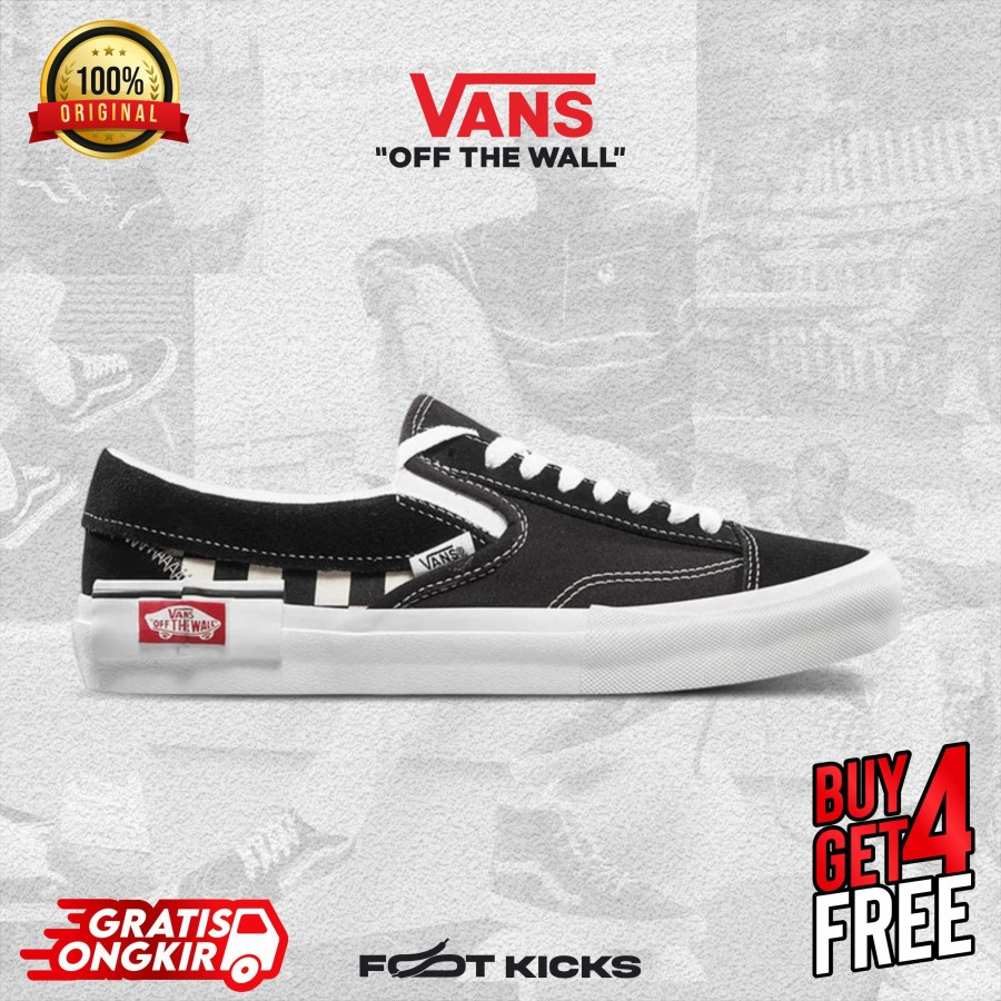Vans Slip On Cut And Paste Black White Original Sepatu Vans Cut Ori