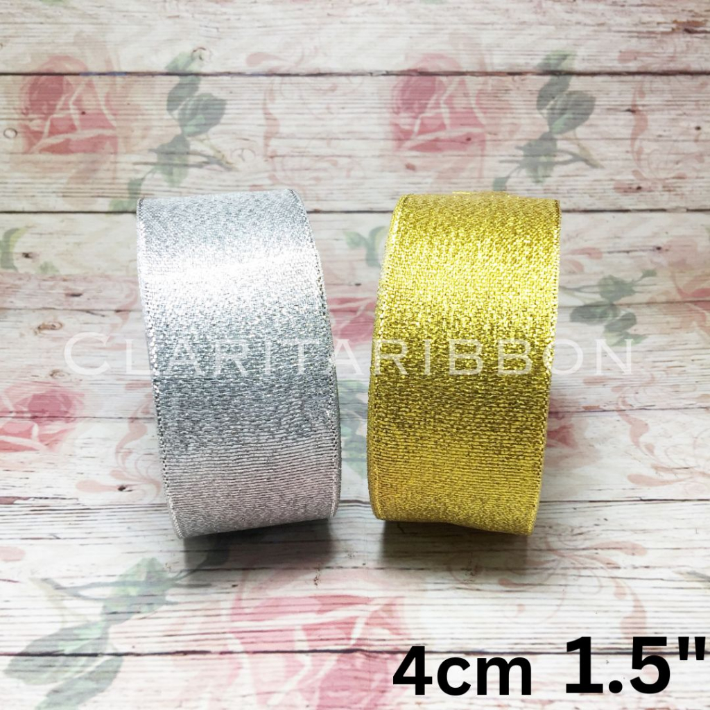 

Pita Metalik Gold Silver Emas Perak 4cm atau 1,5inch