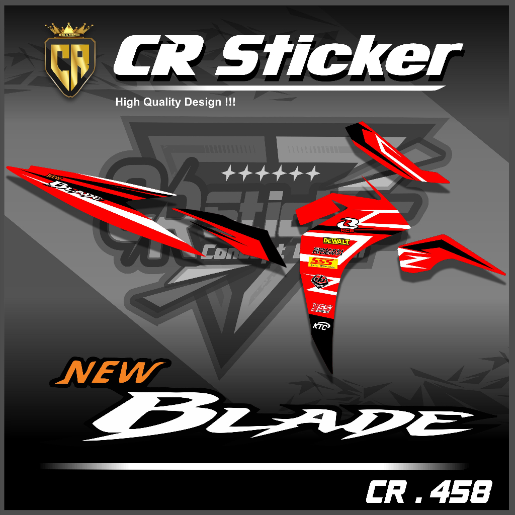 Striping Blade 125 New - Stiker Sticker Striping Variasi Lis Honda Blade 125 New - Striping Hologram