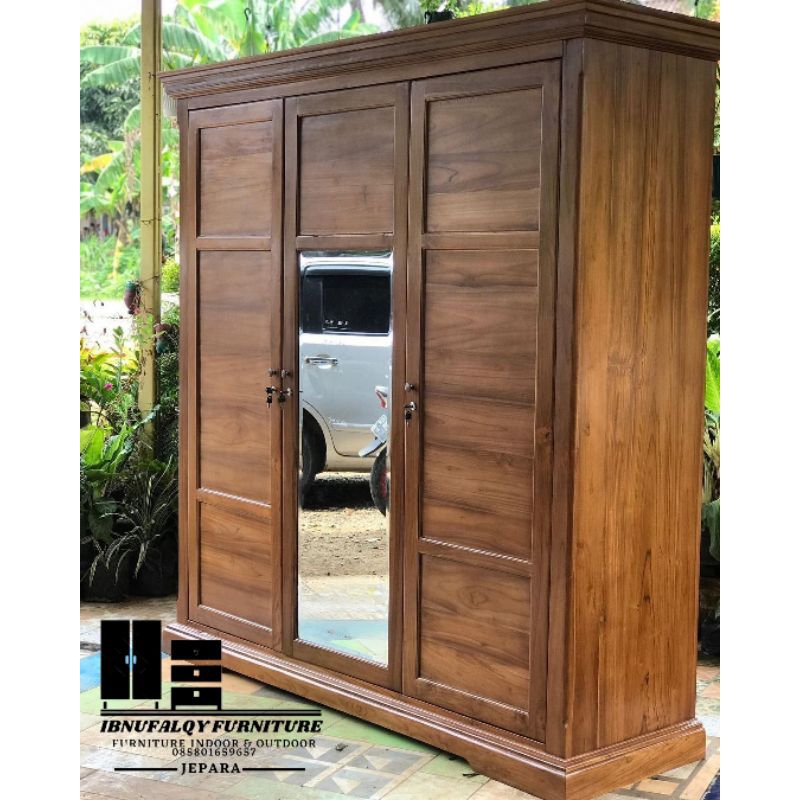 lemari pakaian minimalis, lemari pakaian pintu 3