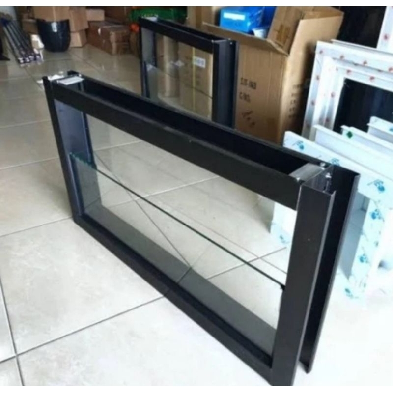 kaca jalusi bouven alumunium ukuran 30x60 cm