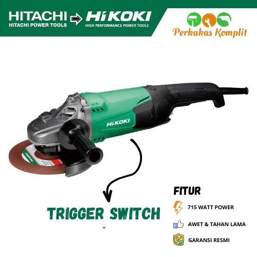 Hitachi Hikoki G18ST Mesin Gerinda Tangan 7" Trigger Switch Heavy Duty Industrial