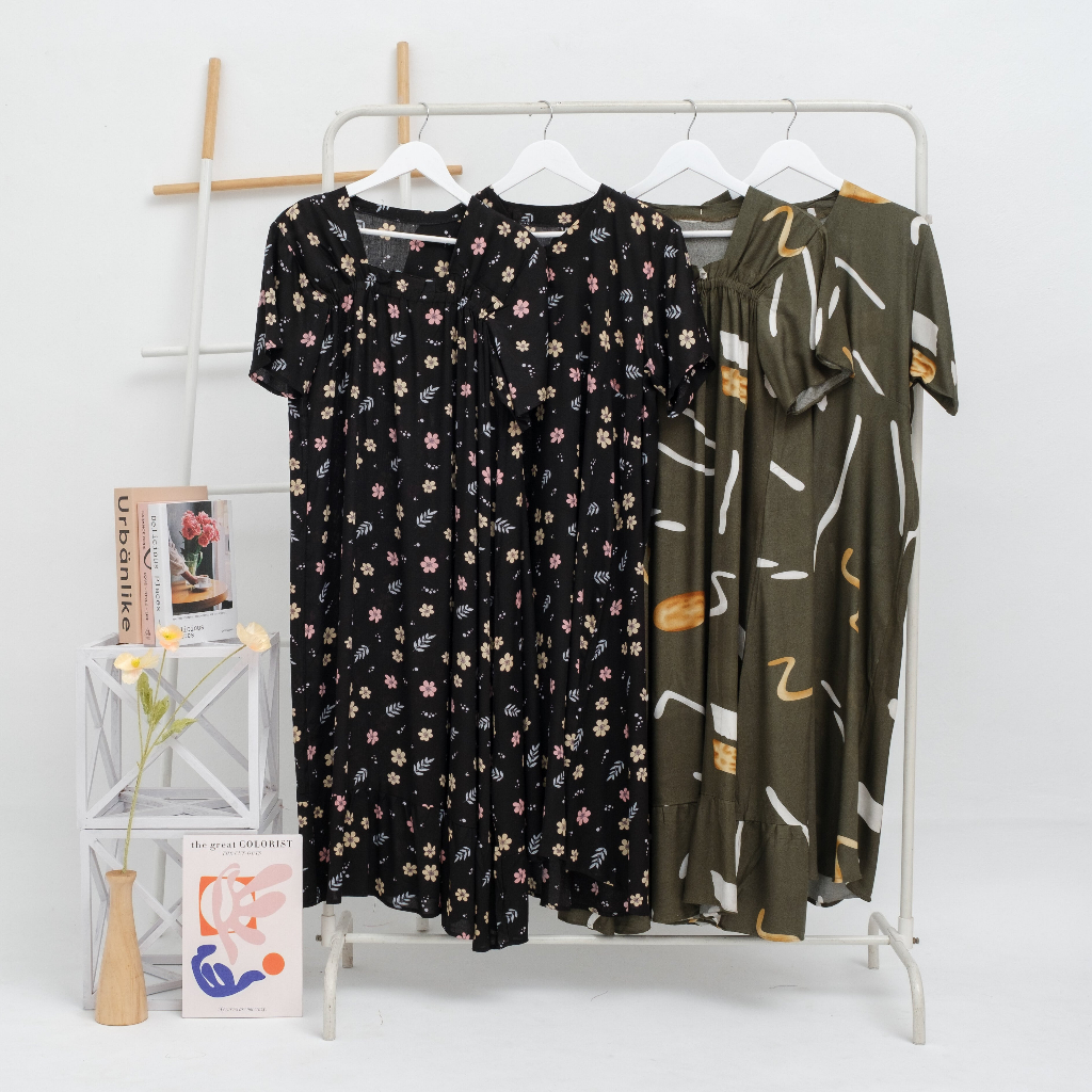 Er.tiga - Nirmala Daster | Daster Ruffle | Daster Karet | Daster Dress