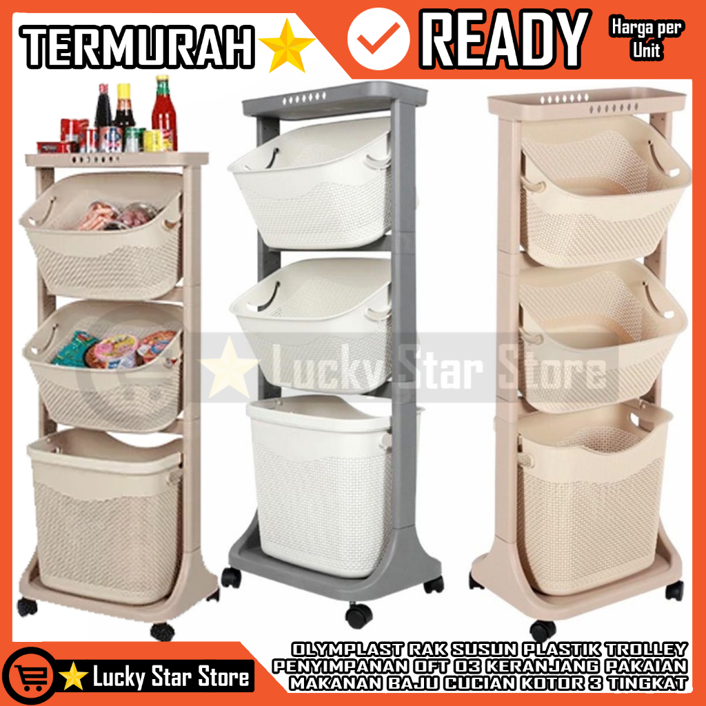 OLYMPLAST RAK SUSUN PLASTIK RODA TROLI FLEXIBLE TROLLEY OFT 03 OLIMPLAST TEROLI TROLY TROLEY TEROLY 