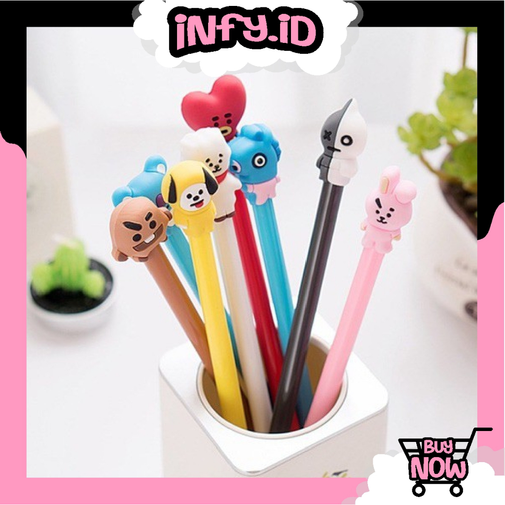 

INFY - Pena Karakter Pulpen Warna Army 0.5mm Balpoin R147