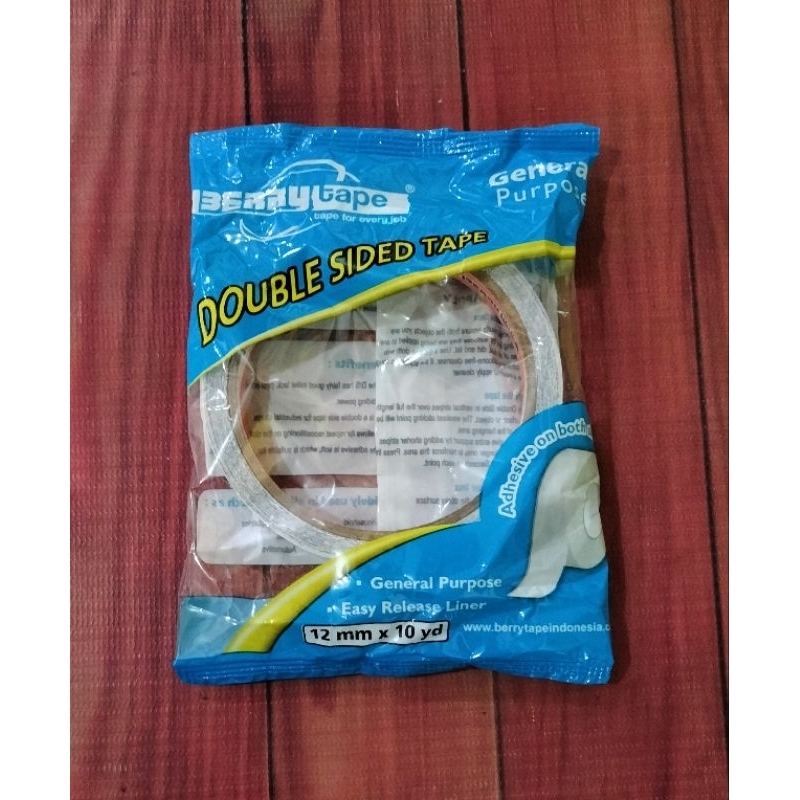 

Double Tape 12mm Berry / Lem Bolak Balik Berry 12mm, 10 yard