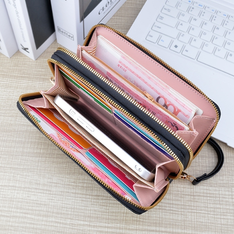 DOMPET PANJANG WANITA 2 RESLETING PREMIUM KULIT HITAM QUIMANE WA765B5 IMPORT SLOT KARTU UANG KOIN BESAR BRANDED REMAJA KEKINIAN KOREA CEWEK SIMPLE FASHION CASUAL BRANDED BATAM