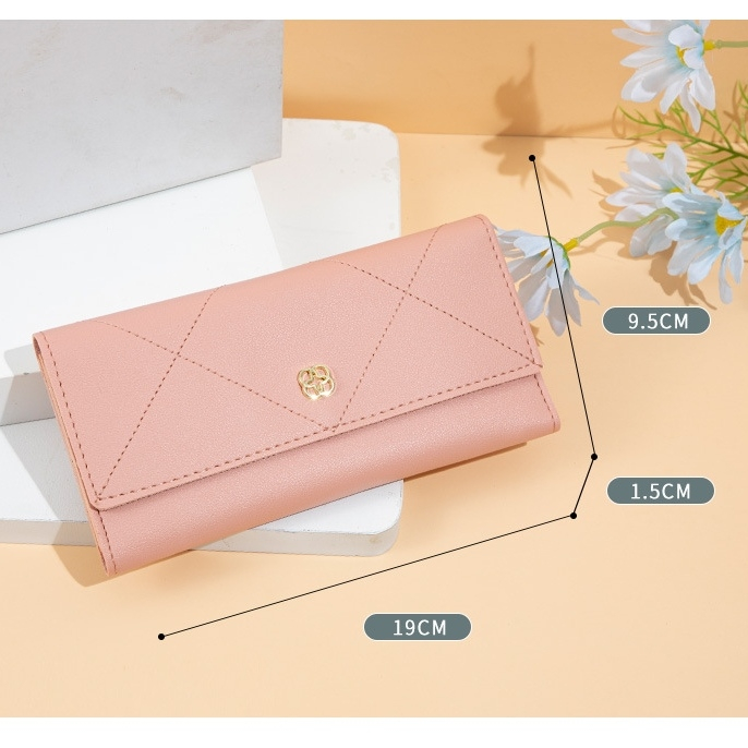 DOMPET PANJANG WANITA LIPAT IMPORT KULIT PINK LUCU REUXA WA749P3 SLOT KARTU RESLETING KOIN LONG WALLET KEKINIAN REMAJA CEWEK KOREA SIMPLE PREMIUM FASHION BRANDED BATAM TERBARU