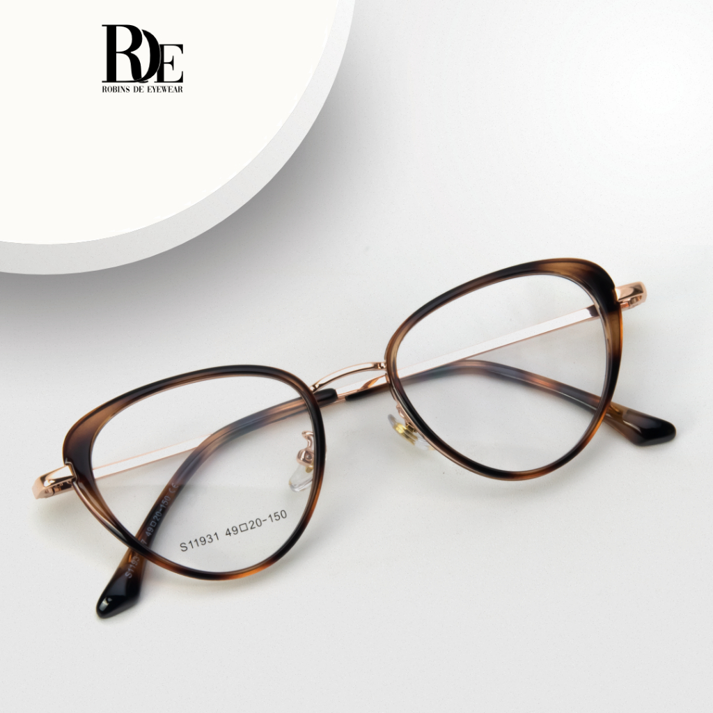 Robins kacamata Butterfly Anti Radiasi Komputer Frame Kacamata Bisa Minus Photocromic Bluecromic Fashion Wanita Terbaru S11931-1