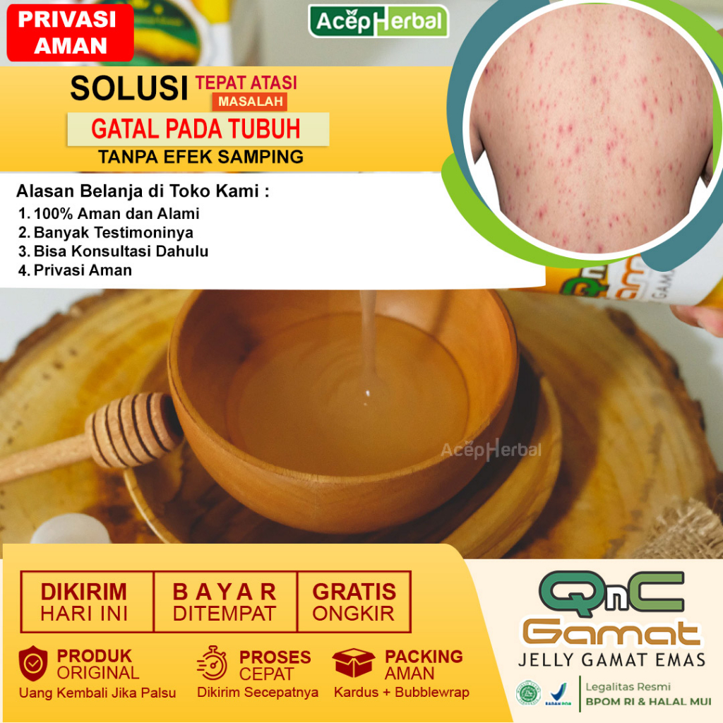 Obat Gatal Gatal Obat Alergi Obat Eksim Obat Gatal Ruam Kemerahan - QNC Jelly Gamat 100% Asli Herbal