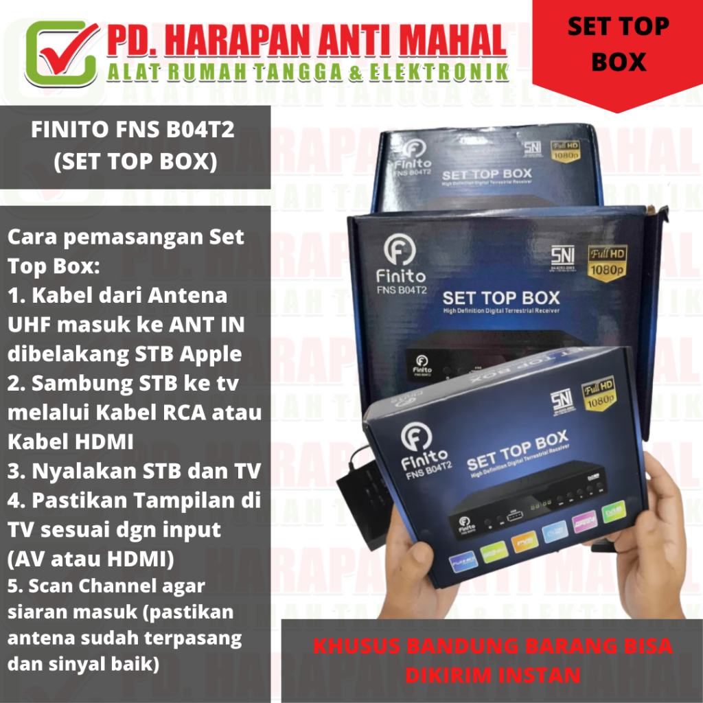 FINITO FNS B04T2 (SET TOP BOX)/SET TOP BOX TV DIGITAL FINITO FNS-04B2 DVB T2 ANALOG TO DIGITAL/NEW D