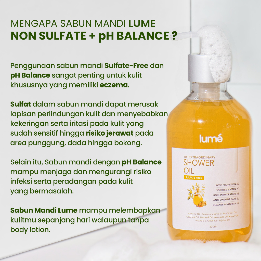 (Free Emas) LUME 8x Extraordinary Shower Oil Body Wash Sabun Mandi NON SULFAT SLS LUMECOLORS