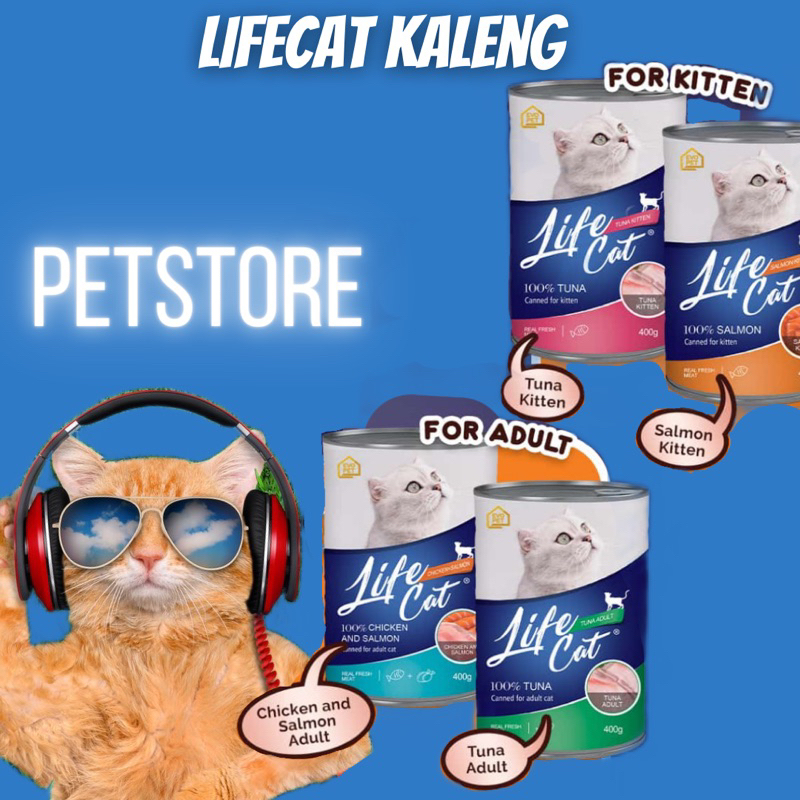 Foto PROMO NEW: LIFE CAT KALENG Kitten Adult 400gr Lifecat wet food kucing kaleng