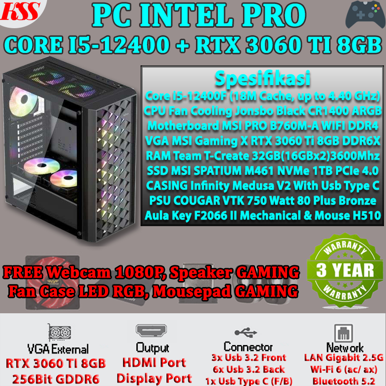 [NEW ] PC Core I5 12600K, B660M, VGA RTX 3050 8GB, RAM 32GB, NVME 1TB  BEST VALUE GAMING