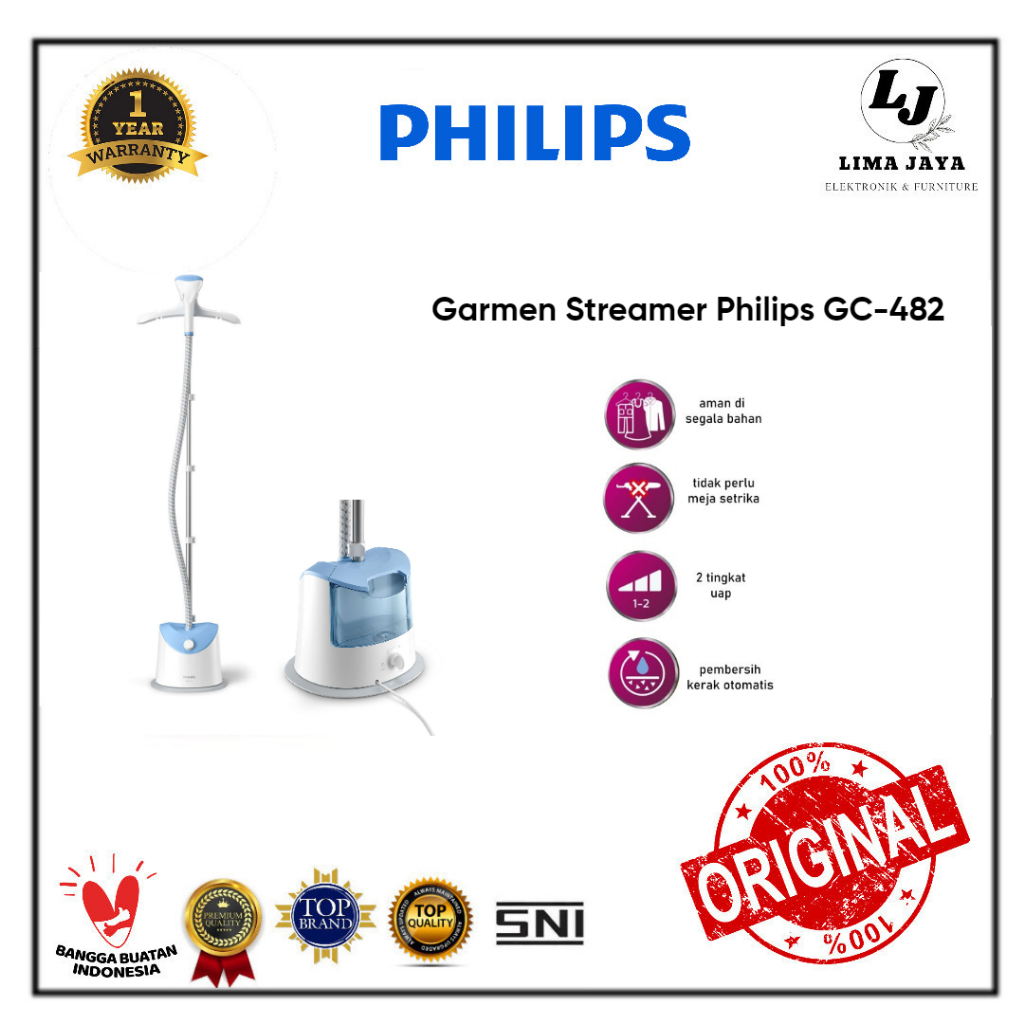 Garmen Streamer Philips GC-482 Stand Streamer Setrika Uap Berdiri Philips