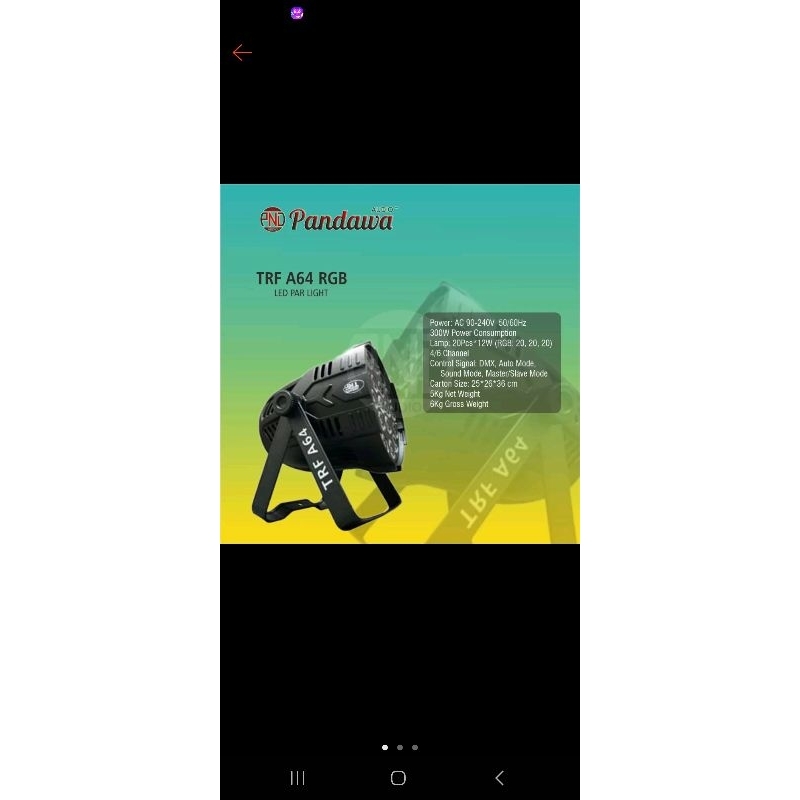 Lampu Parled / Par Light TRF A 64 / A64 (FULL COLOUR) harga satuan