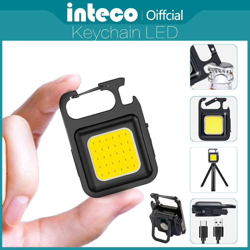 Mini Cob Keychain Lampu Senter Led Portable Light Usb Rechargeable Led Emergency Dengan Gantungan Kunci