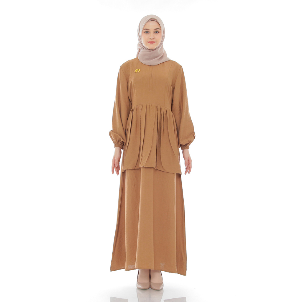 Dzellia - Daisy Gamis in Mocca/gamis lebaran 2026 model gamis terbaru/baju lebaran 2026/gamis terbar