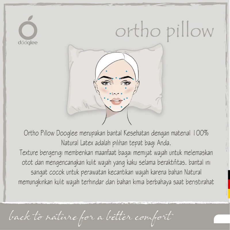 Dooglee Ortho Pillow 100% Natural Latex Bantal Dewasa Bantal Kesehatan