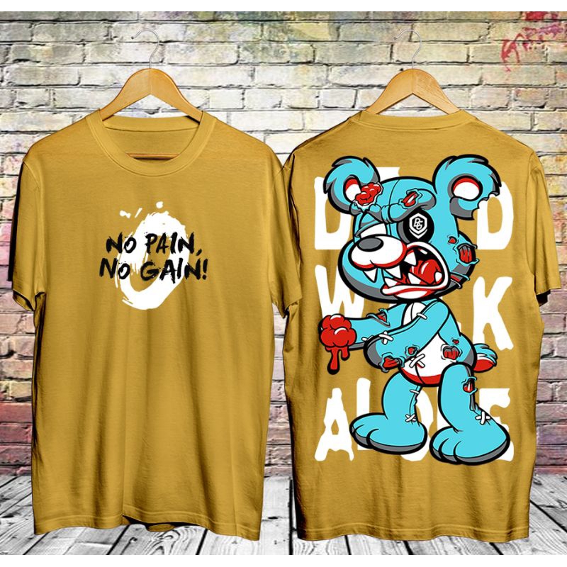 T-shirt cod kaos pria wanita anak remaja dewasa kaos skyzo no pain mustard stay positwe mustard why 